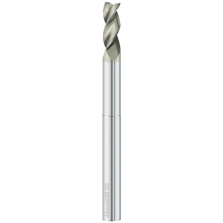 3-Flute - 37.5° Helix - 3833 AlumaMill G3 HP End Mills, FC5, RH Spiral, Corner Radius, Long Reach, 1